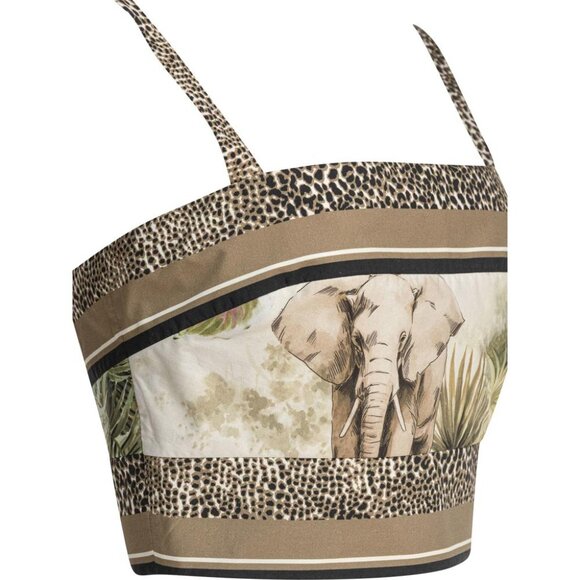 Elie Saab Savannah Print Cropped Top tag size 38 Women - Picture 4 of 4